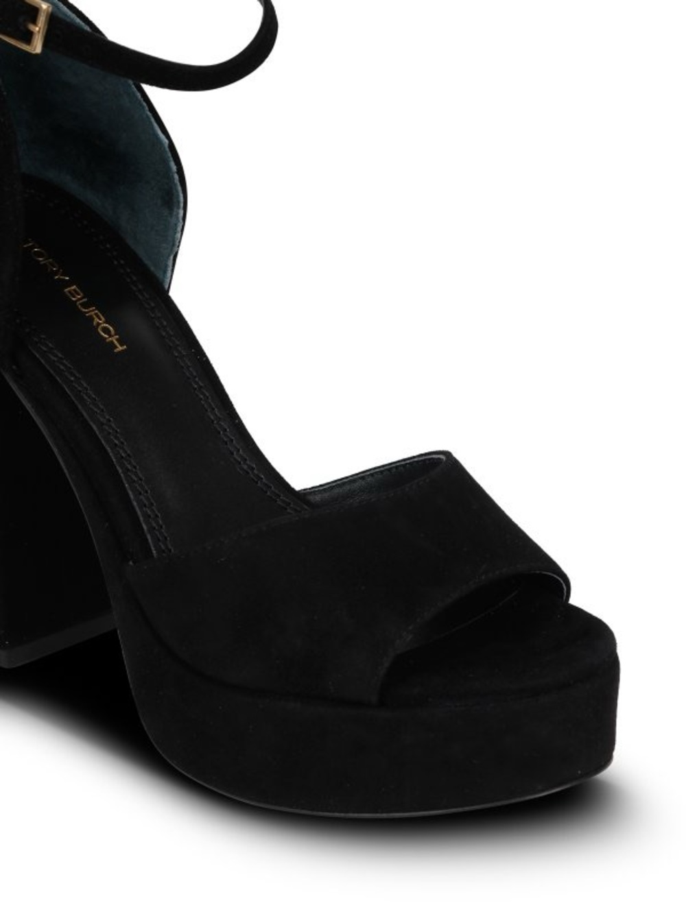 Tory Burch Black Suede Platform Block Heel Sandals, Size 11 - Picture 4 of 11